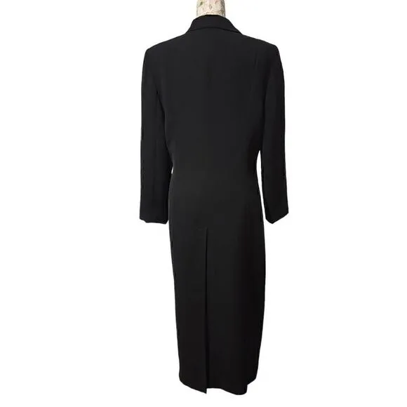 En Avance Luxury Long Black Professional Business Career Formal Overcoat