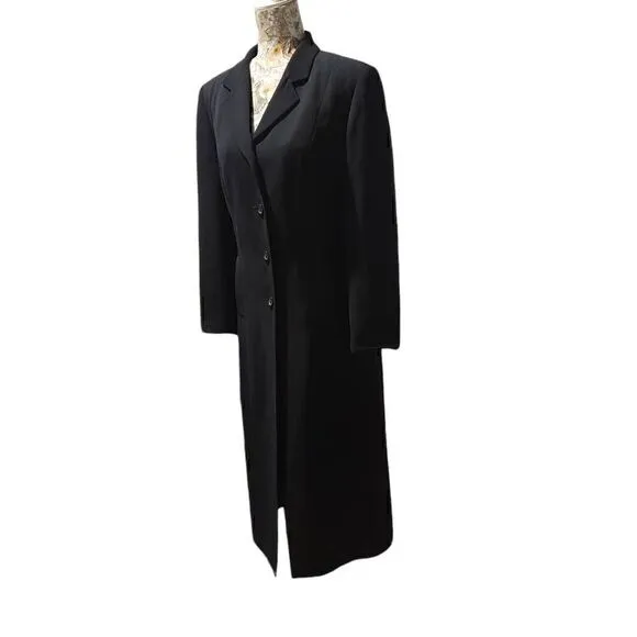 En Avance Luxury Long Black Professional Business Career Formal Overcoat