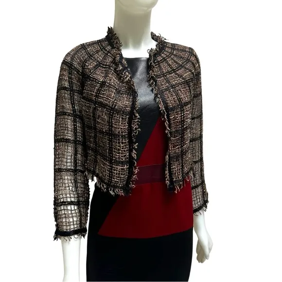 ENDEHOR Haute Couture Lambskin Leather and Wool Red Burgundy Dress Ofice Siren