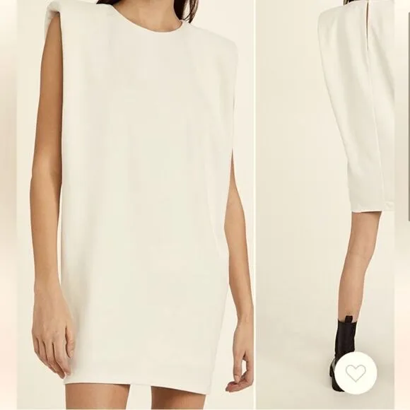 🆕 ENDLESS ROSE | Beige Shoulder Pad Mini Dress Size Small NWT