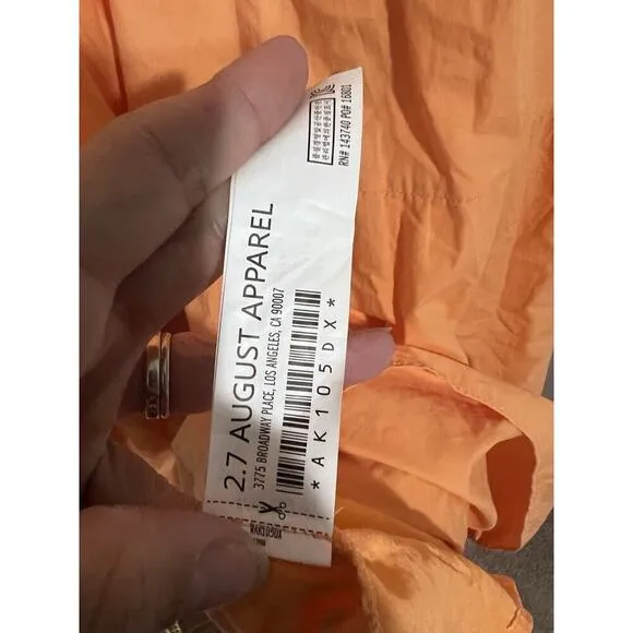 English Factory Maxi Orange dress XXL Plus Minimalist Tiered Timeless V Neck