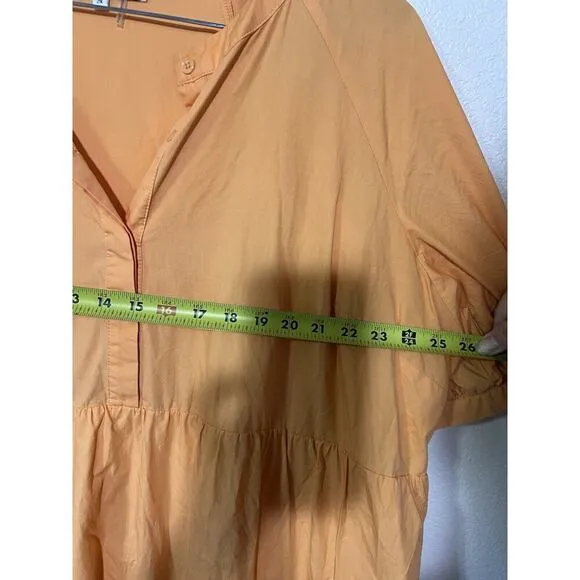 English Factory Maxi Orange dress XXL Plus Minimalist Tiered Timeless V Neck
