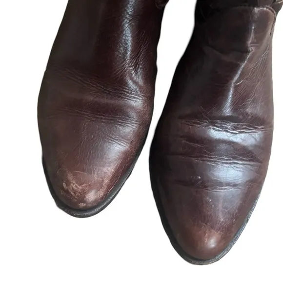 Enzo Angiolini Brazilian Leather Hickory Brown Western Boots Woven leather -7.5