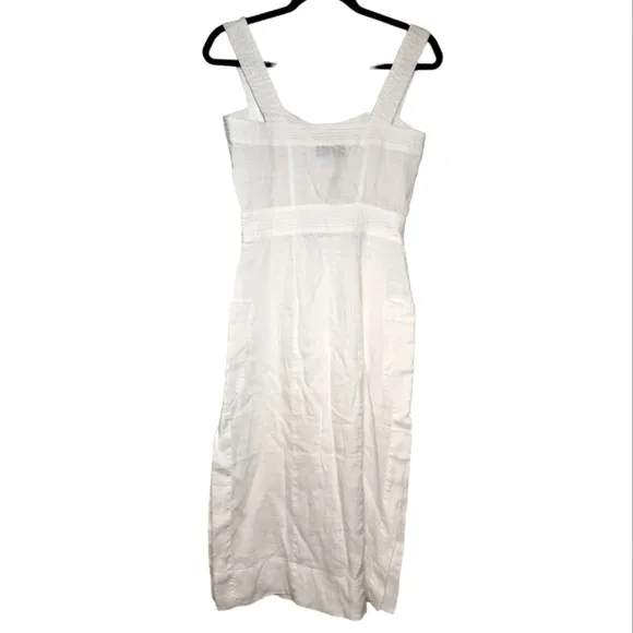 Equipment Josefina Button Up White Linen Midi Dress Size 2 Minimalist Summer