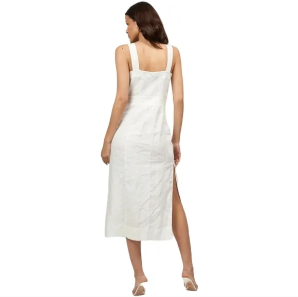 Equipment Josefina Button Up White Linen Midi Dress Size 2 Minimalist Summer