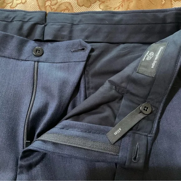 Ermenegildo Zegna Men’s Wool Dress Pants, Blue, Real Designer Luxury! 36” X 34”
