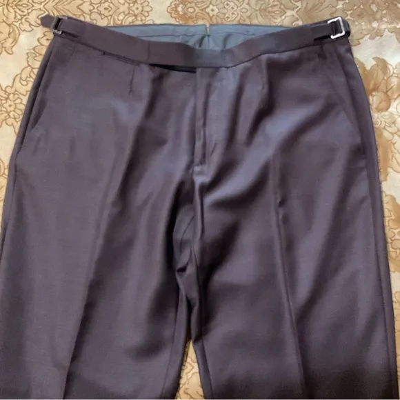 Ermenegildo Zegna Men’s Wool Dress Pants, Brown, Real Luxury! 36” X 34”