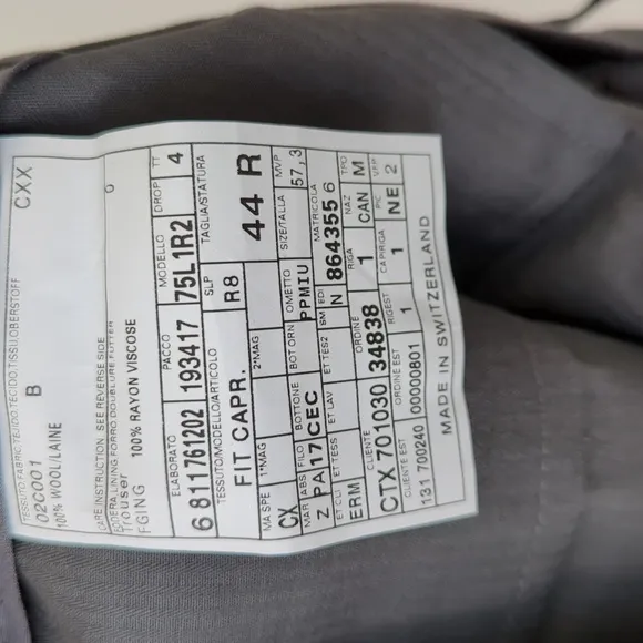 Ermenegildo Zegna NWOT Wool Dress Pants Gray 44
