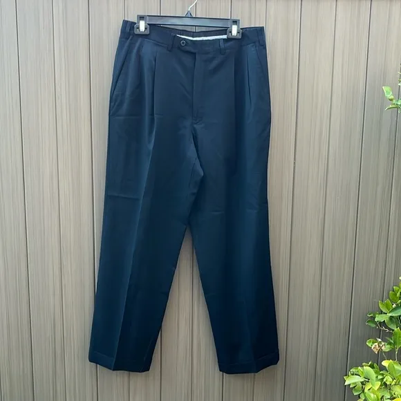 Ermenegildo Zegna Wool Dress Pants sz 34 Pleated Cuff Quiet Luxury Old Money