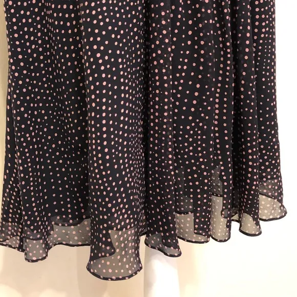 Escada 100% Silk Dress, Black w/Dots Luxury Elegant