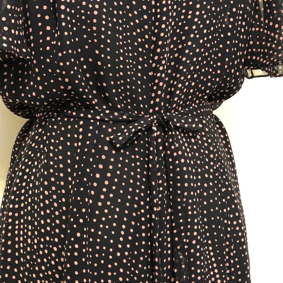 Escada 100% Silk Dress, Black w/Dots Luxury Elegant