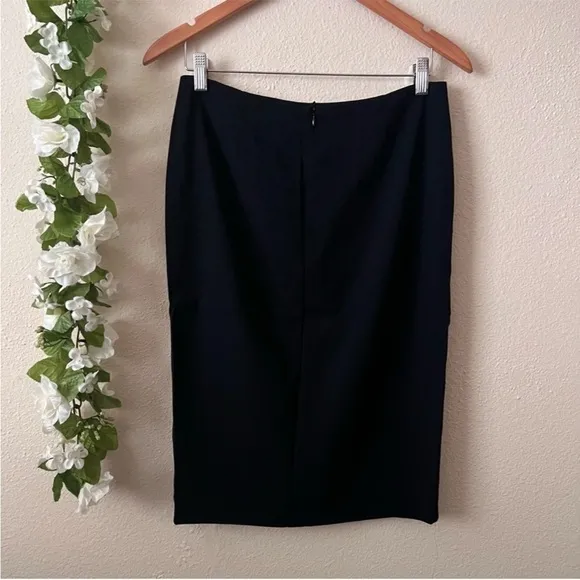 Escada Classic Black Viscose Work Pencil Skirt Designer Luxury