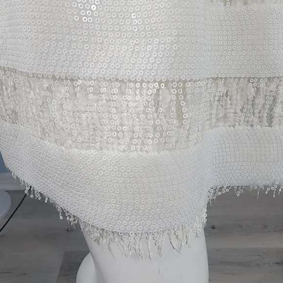 Essenciale luxury sequins and lace lining size cinched waist dress size Medium