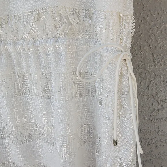 Essenciale luxury sequins and lace lining size cinched waist dress size Medium
