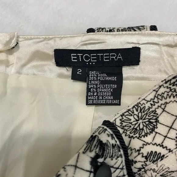 ETCETERA Women’s Black and White Floral. Luxury Women’s skirt S2.