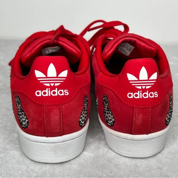 EUC adidas x The Farm Superstar Shoes - Scarlet Pineapple, Size 8.5