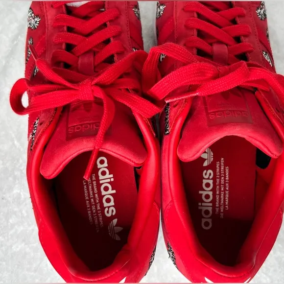 EUC adidas x The Farm Superstar Shoes - Scarlet Pineapple, Size 8.5