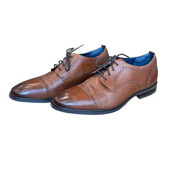 EUC Cole Haan Mens Grand 360 Wing Tips Lace-Up Oxford Dress Shoes Brown 9.5