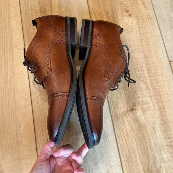 EUC Cole Haan Mens Grand 360 Wing Tips Lace-Up Oxford Dress Shoes Brown 9.5