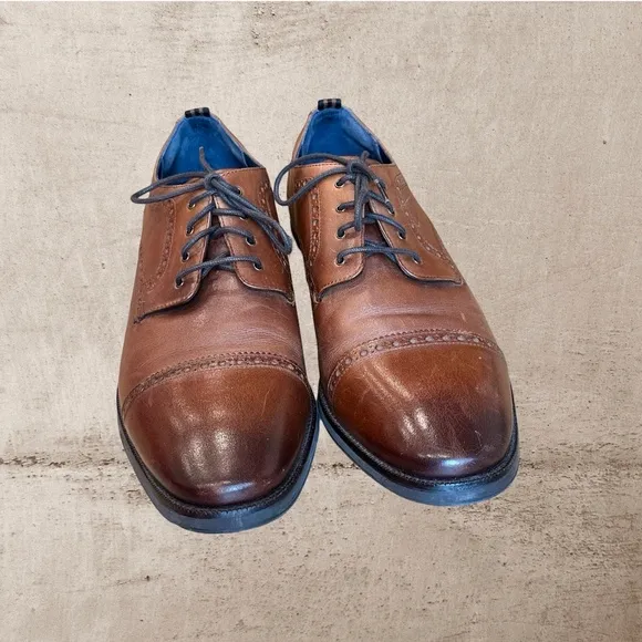 EUC Cole Haan Mens Grand 360 Wing Tips Lace-Up Oxford Dress Shoes Brown 9.5