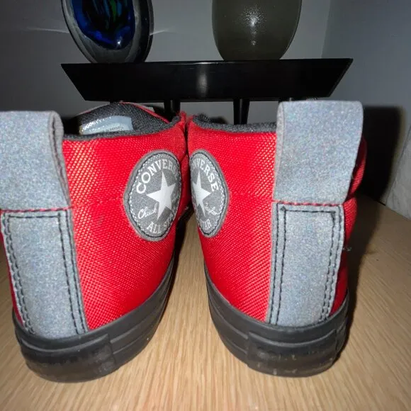 EUC CTAS Converse  Street Mid Red / Black 658595F (Jr. 3) KICKS