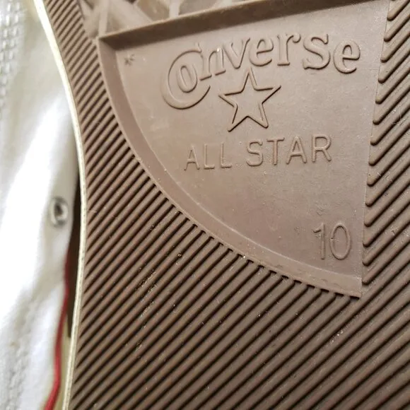 EUC CTAS Converse vintage old school canvas low top white 162065C (10M - 12W)