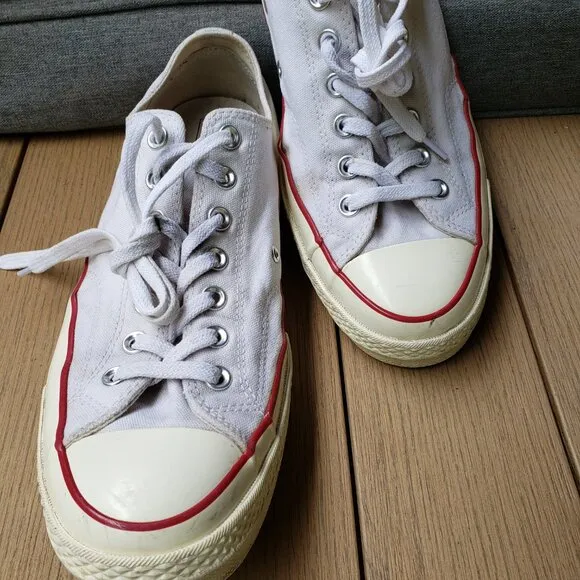 EUC CTAS Converse vintage old school canvas low top white 162065C (10M - 12W)