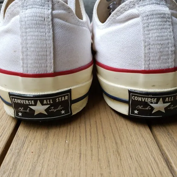EUC CTAS Converse vintage old school canvas low top white 162065C (10M - 12W)