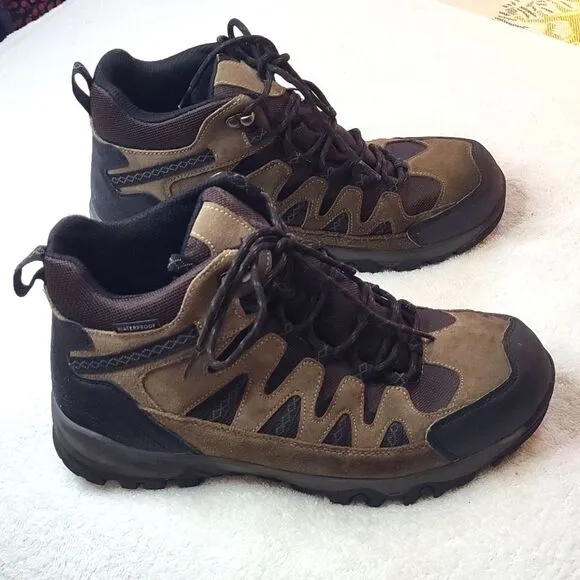 EUC Eddie Bauer Ridgeline Hiking Trail leather waterproof Boots Men's Size 11M