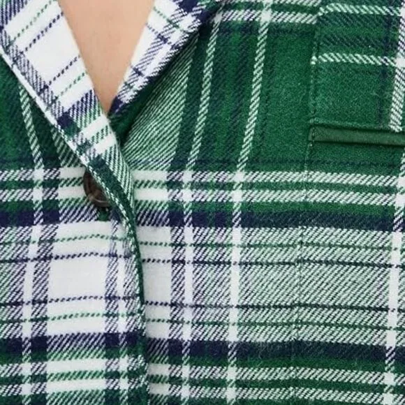 EUC Flannel Long PJ Set - M - Tartan Plaid Forest Green