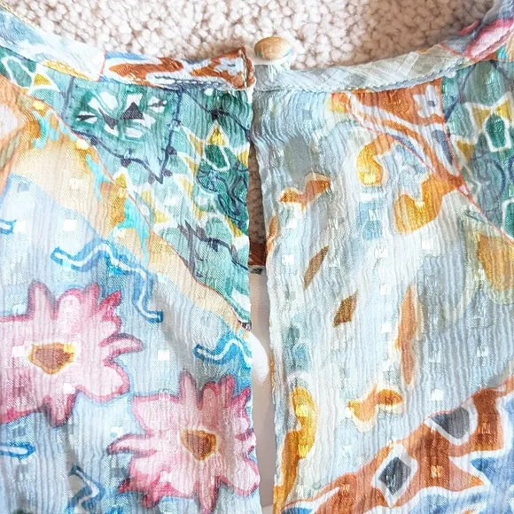 EUC Marie Oliver Catie Sleeveless Patchwork Silk Blend Dress