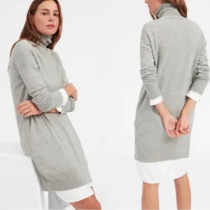 Everlane Cashmere Grey Turtleneck Dress Women's M Luxury Minimalist