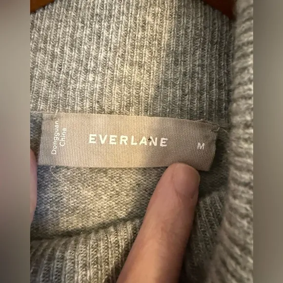 Everlane Cashmere Grey Turtleneck Dress Women's M Luxury Minimalist