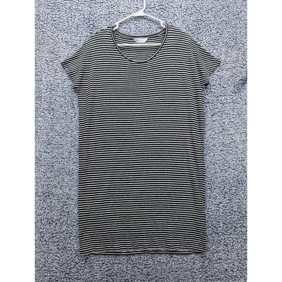 Everlane Linen Shift Dress Womens Small Mini Breathable Minimalist Striped Black