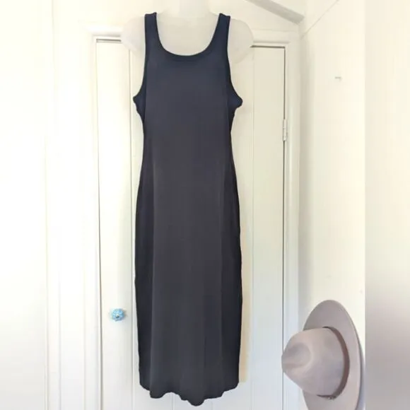 Everlane The 90s Ribbed Tank Dress MD Quiet Luxury Lagenlook Dark Romantic
