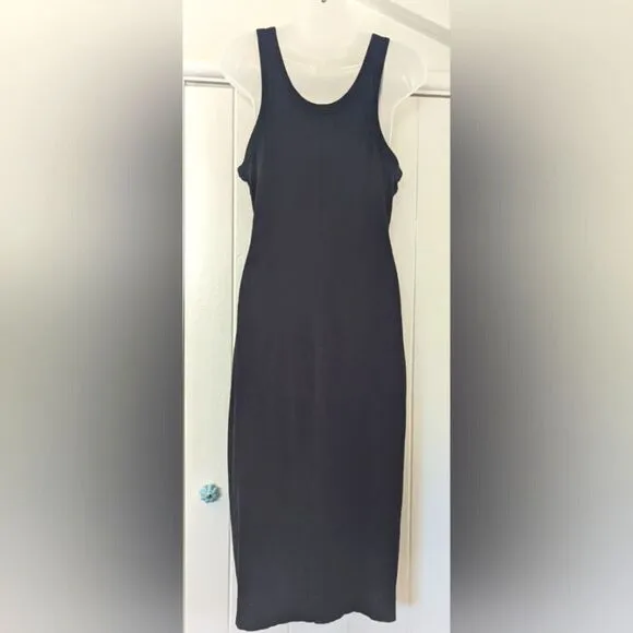 Everlane The 90s Ribbed Tank Dress MD Quiet Luxury Lagenlook Dark Romantic