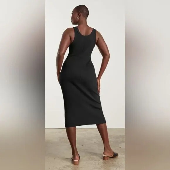 Everlane The 90s Ribbed Tank Dress MD Quiet Luxury Lagenlook Dark Romantic