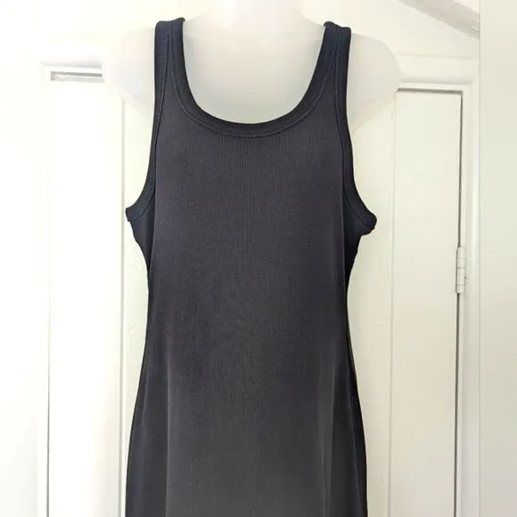 Everlane The 90s Ribbed Tank Dress MD Quiet Luxury Lagenlook Dark Romantic
