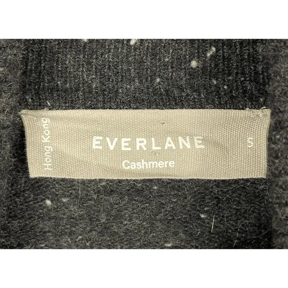 Everlane The Cashmere Turtleneck Black Speckled Dress Small Cozy Minimalist