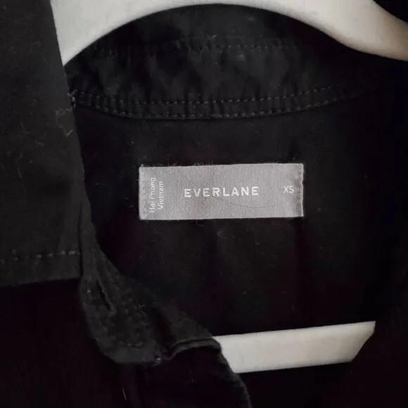 Everlane Women's Daytripper Oversized Black Button Down Minimalist Dress XS