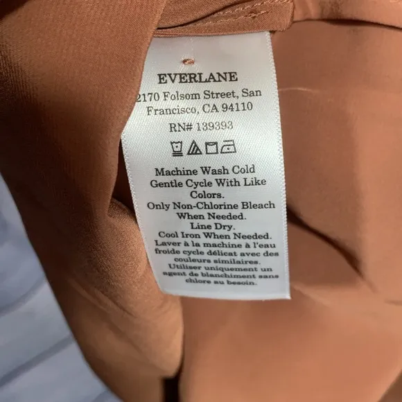 Everlane Womens The Gathered Midi Dress Carob Brown Minimalist Dainty Sz XXL NWT