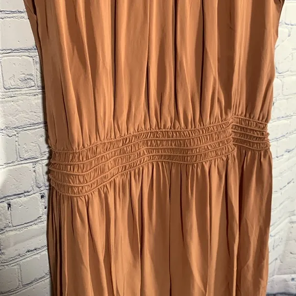 Everlane Womens The Gathered Midi Dress Carob Brown Minimalist Dainty Sz XXL NWT