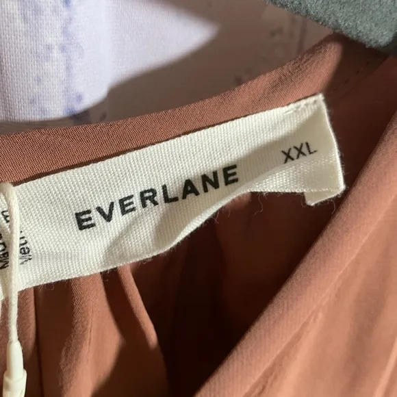 Everlane Womens The Gathered Midi Dress Carob Brown Minimalist Dainty Sz XXL NWT