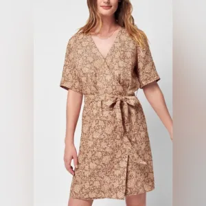 Faherty Ashley Linen Dress Floral Coastal Beach Vacation Quiet Luxury