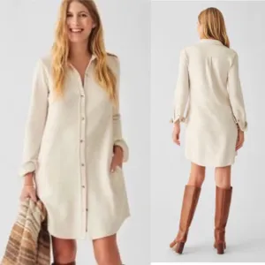 Faherty Legend Sweater Dress Cream Shirt Style Neutral Beachcore Minimalist