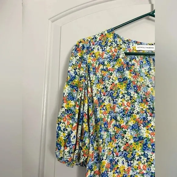 Faithfull the brand Marta midi floral romantic lightweight dress size 2
