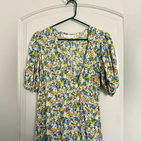 Faithfull the brand Marta midi floral romantic lightweight dress size 2