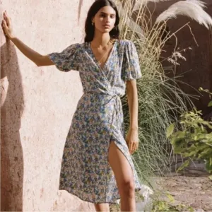 Faithfull the brand Marta midi floral romantic lightweight dress size 2