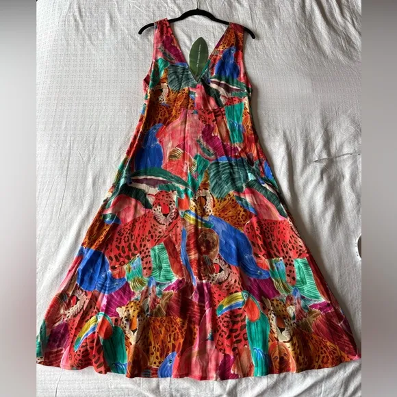 Farm Rio Animal Collage MIDI Dress