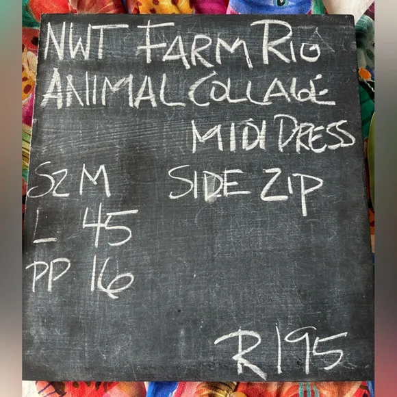 Farm Rio Animal Collage MIDI Dress